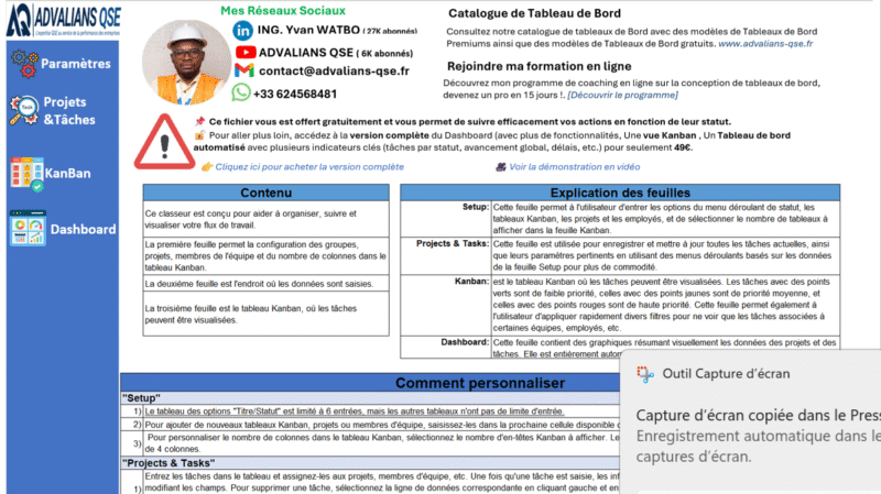 Tableau de  Gestion des Tâches version 2 – Image 3